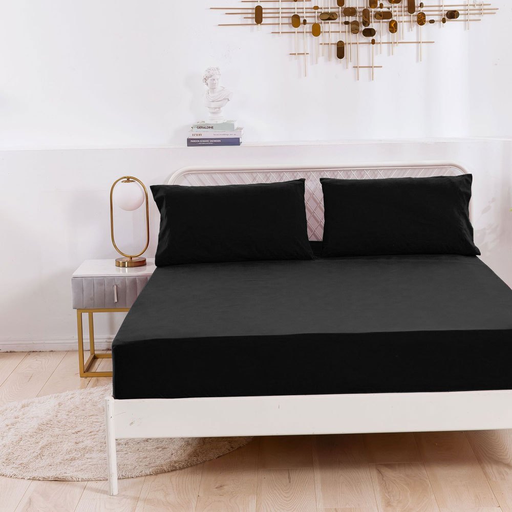 Sábana bajera ajustable para camas de 90/135 /150 x 200cm – Suave, cómoda y transpirable. 50% Microfibra de Poliéster y 50% Algodón ultrasuave. Ideal para colchones de entre 15 y 25 cm de altura