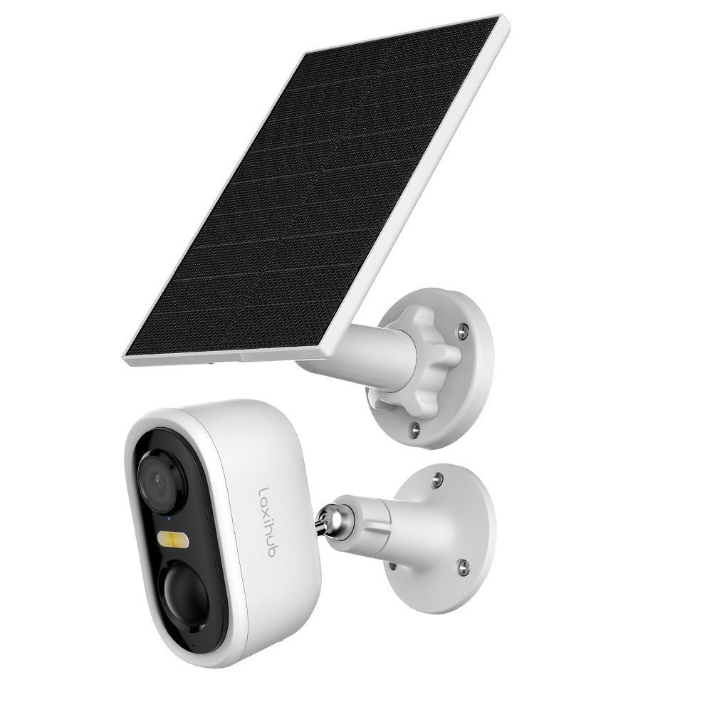 Cámara de Seguridad Inalámbrica Solar Arenti para Exteriores, Cámara de Seguridad para Hogar y Jardín, Cámara CCTV, Alimentación por Batería Solar Sin Cables, Cámara de Vigilancia con Batería, Nube/SD, Detección de Movimiento con IA, Foco, IP65, Visión No
