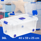 Caja Almacenamiento plástico para Guardar y Ordenar Juguetes, Libros, Documentos, Ropa, Mantas. Cierre Hermético, Gran Capacidad y Resistencia - Dekohome