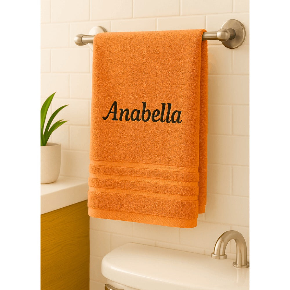 Toalla de baño personalizada con nombre, hermosamente bordado, toalla personalizada con nombre, toalla de baño