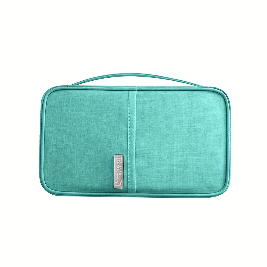 Bolso de Viaje Portátil para Avión, Bolso de Tarjetas de Textura Alta, Bolso de Pasaporte para Viajes de Negocios, Organizador de Documentos Cationico Multifuncional