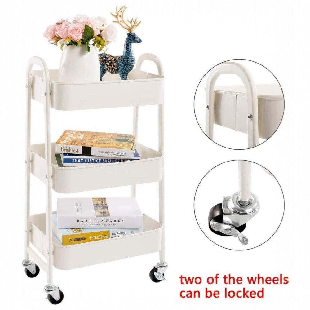 Estantera Metlica Modular de Almacenaje: Organizacin Verstil para Espacios Amplios y Compactos - Acero Galvanizado + 4 Baldas MDF, 70 x 39 x 29cm - 100Kg por Balda Estanteria cesta cesto de Fruta o Multiuso de 3 pisos ( fruta-001)