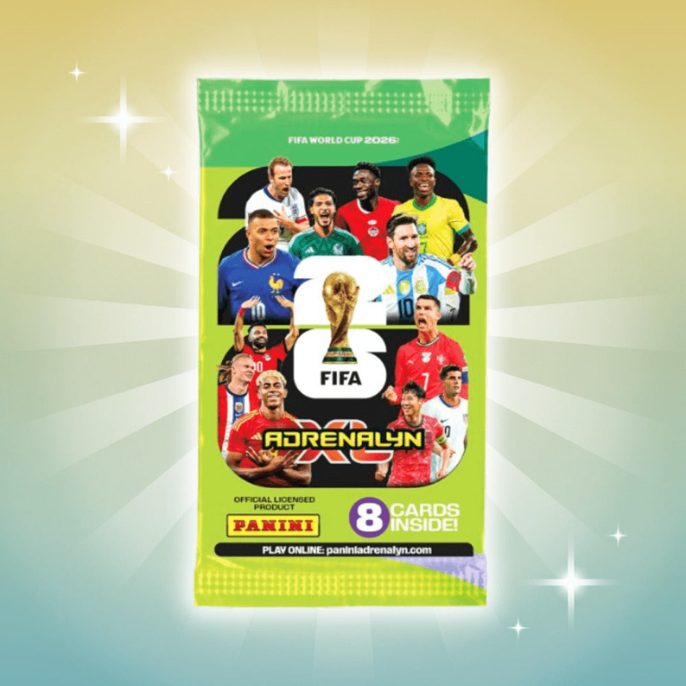 Paquete de 5 refuerzos Adrenalyn XL de la Copa Mundial de la FIFA 2026 | 8 cartas cada uno | Tarjetas coleccionables Panini