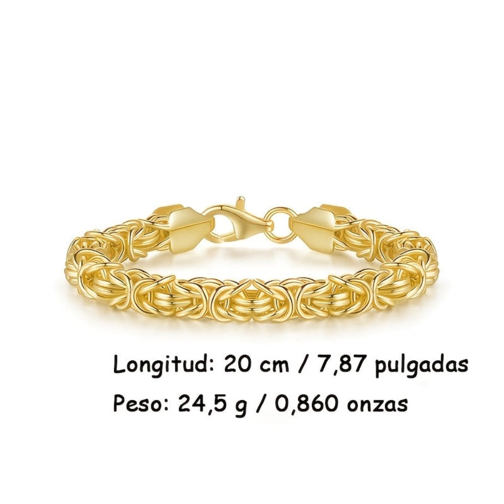 Pulsera de mujer con cuerda de hierba dorada, 925 plata de ley, estilo elegante para las fiestas, regalo perfecto para damas, presentada en una hermosa caja de regalo