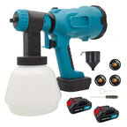 Pistola de pintura inalámbrica de 1000ml con 2 baterías, pistola de pintura HVLP inalámbrica de 300W para batería Makita de 18V, pistola de pulverización eléctrica de batería, 4 boquillas, 3 modos de pulverización para eliminación de óxido en metal, vidri