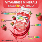 Gomitas multivitamínicas Vitastrong, 120 gomitas, 13 vitaminas y minerales, suplemento dietético para adultos, fórmula 100 % vegana, sin gluten, sin lactosa, sin sacarosa