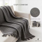 Colcha Multiusos de Algodón para Sofá y Cama, Manta Multiusos Four Seasons con Flecos, Cubresofá Elástico y Transpirable, Protector de Sofá Cubrecama Moderno