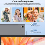 Tableta QDDQ Android 15, 12 (4GB+8GB) RAM, 64GB ROM, Pantalla LED de 10.1 pulgadas, 6000mAh, WiFi, Tablet PC, Dos versiones opcionales: [Tableta con teclado, ratón sin varillas, funda, lápiz óptico (no electrónico)] / [Solo tableta], USB-C (sin adaptador)