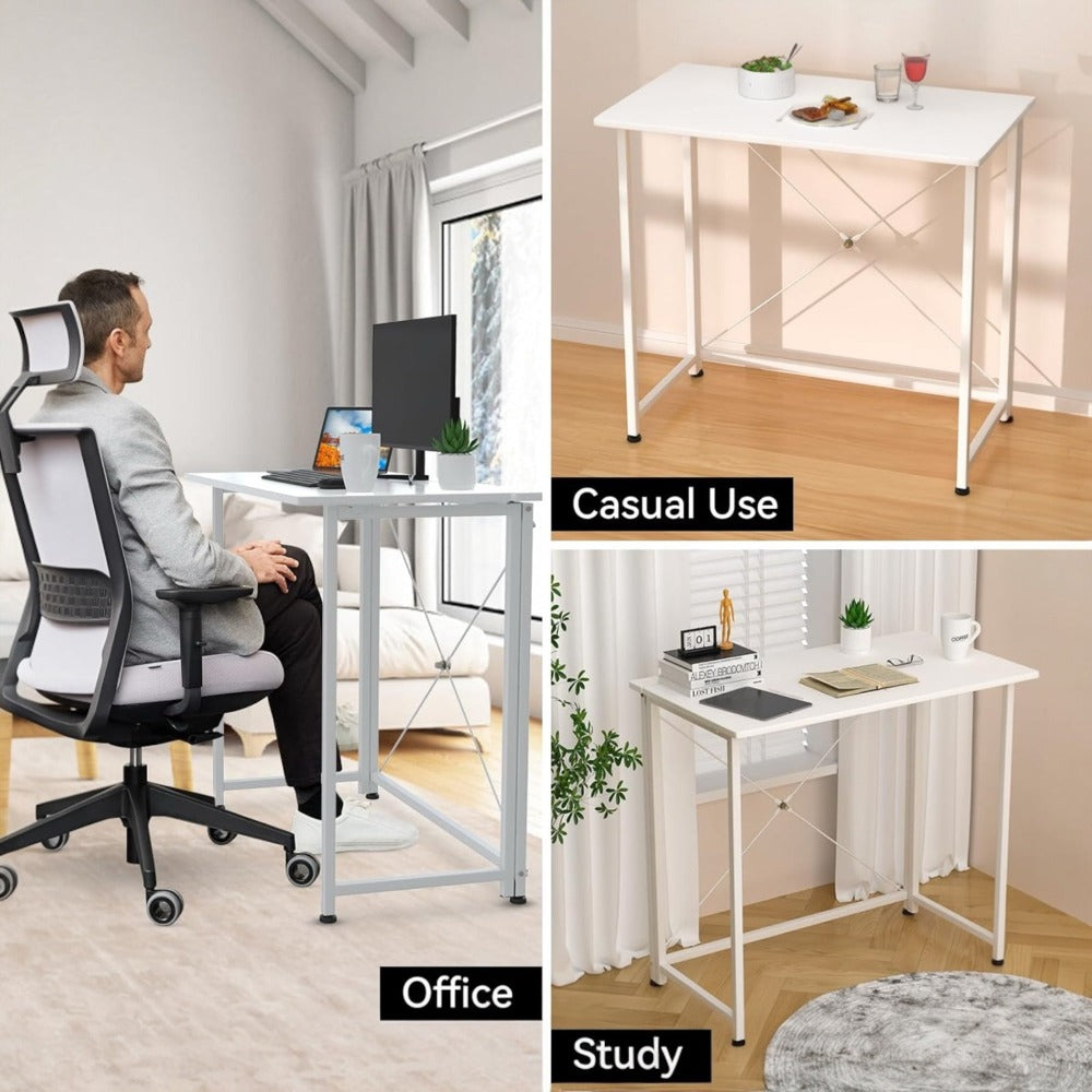 Mesa Escritorio Plegable, Mesa de Oficina Plegable, para Ordenador, Pequeño Mesa Ordenador Plegable Escritorios portátiles para Estudio, Casa Oficina 80x40x75cm