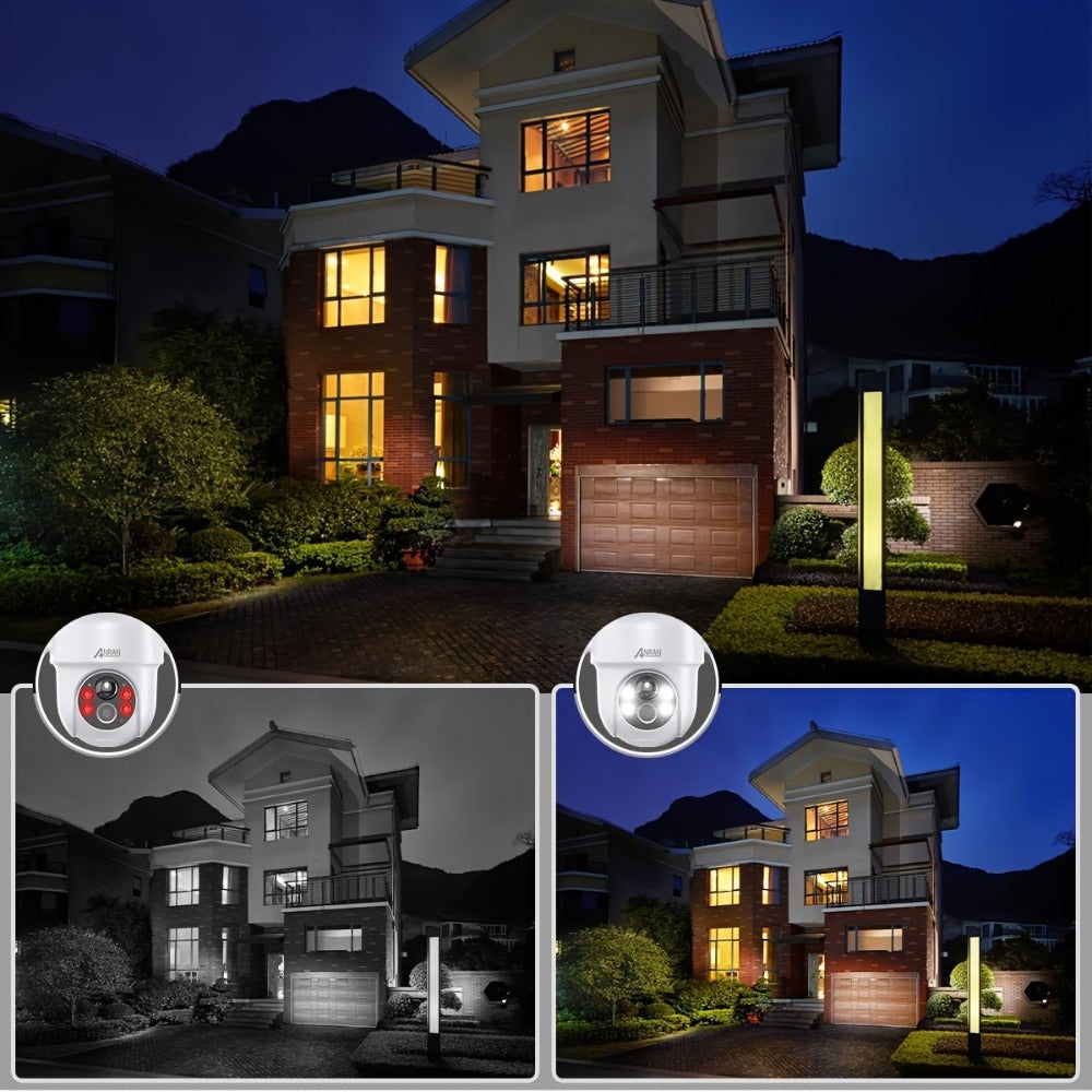 Cámara de Seguridad Exterior ANRAN 2K WiFi: Carga Solar Integrada, Funciona con Batería e Inalambrica Visión Nocturna a Color Detección Humana Chat en Ambos Sentidos Alarma Sonora Compatible Con Alex