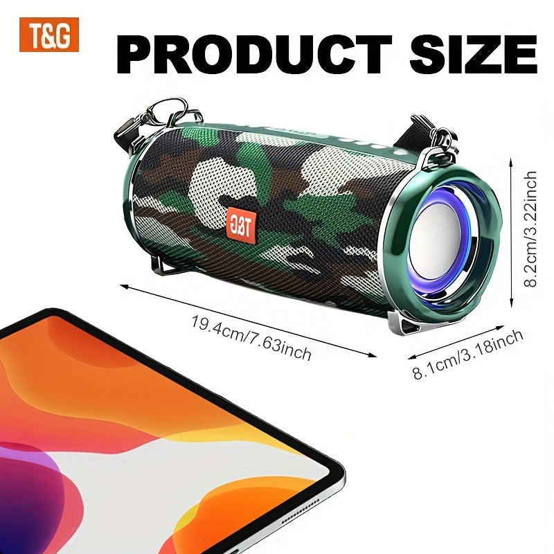 Altavoz Bluetooth | Altavoz Inalámbrico Portátil de Alta Potencia TG192, Caja de Música con Correa, Con Luz LED Intermitente, Se Puede Conectar a