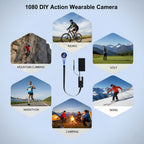 Cámara Inalámbrica HD 1080P Portátil con Control Remoto a Través de la App Móvil, Grabación de Audio y Video, Fácil de Usar, Expandible con Tarjeta TF, Grabación en Bucle, Ideal para Seguridad en el Hogar, Deportes, Investigaciones, Registros de Aprendiza
