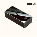 Cargador USB rápido de 50000 mAh de capacidad extragrande con pantalla LED, linterna y reserva de energía de emergencia - Luz de camping para exteriores para iPhone, Android y dispositivos digitales, regalo de festividades