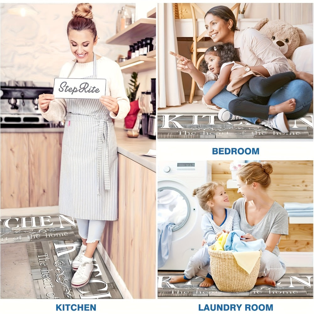 1 alfombra de cocina antideslizante premium - Alfombra de piso de poliéster duradera para cocina - Alfombra de pasillo, baño y cocina lavable y fácil de limpiar, accesorios de cocina - Decoración del hogar