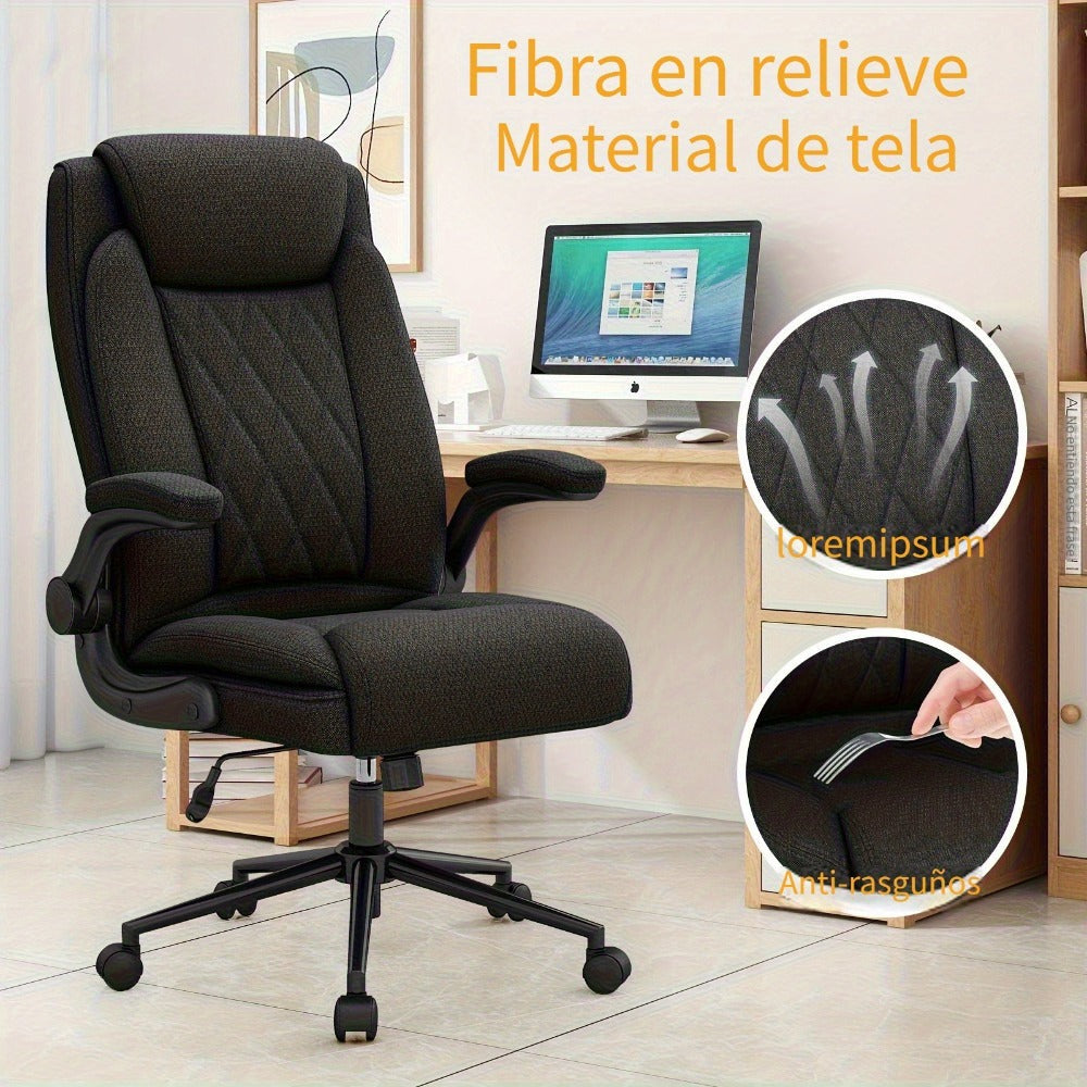 Silla de oficina ejecutiva, silla de oficina en casa grande y alta de alta resistencia para 226.8 kg, soporte ergonómico para cuello, espalda y cintura, rueda silenciosa de cinco patas, adecuada para escritorio de computadora en casa, escritorio