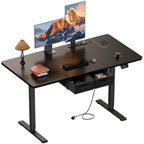 Escritorio Eléctrico Extra Grande Ajustable en Altura, Escritorio Eléctrico Vertical, Escritorio de Ordenador Ajustable en Altura, Mesa de Oficina Gaming Vertical con 2 Ganchos, para Oficina Moderna, Adultos