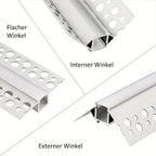 Perfil de canal de aluminio LED | Longitud de 2 m, ancho total de 6 cm | Ranura de 2.3 cm | Riel de montaje empotrado profundo | Sin fuente de luz | Ideal para montar tiras LED en techos, gabinetes, estantes, iluminación de cocina