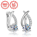 Aros de aro clásicos de moda para mujer PM:A25 de plata de ley 925, simples y elegantes, con incrustaciones de circonita sintética brillante. Exquisitos aretes de mujer, perfectos para salidas diarias y un regalo conmemorativo ideal de festividades para t