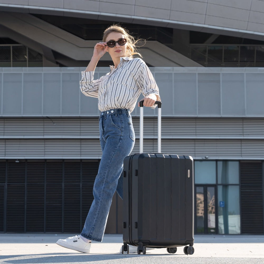 Juego de 5 piezas de equipaje, juego de viaje para trolley de negocios y viajes, cerradura TSA, ruedas de 360°