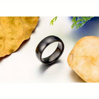 Anillo de Domo Clásico de 8 mm, Ajuste Cómodo Negro para Hombres, Mujeres y Unisex en Carburo de Tungsteno para Aniversario, Compromiso y Boda