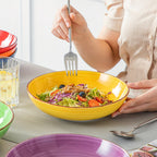 Juego de 6 tazones de arcilla coloridos para pasta, cada uno con una capacidad de 1140 ml, perfectos para servir sopa
