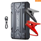 Arrancador portátil de batería de coche KOPUO 6000A - Herramienta profesional de mecánico automotriz (hasta 8.5L gasolina/7L diésel) Banco de baterías de emergencia de 12V con pinzas de seguridad inteligentes, pantalla LCD, diseño de luz LED ultrabrillant