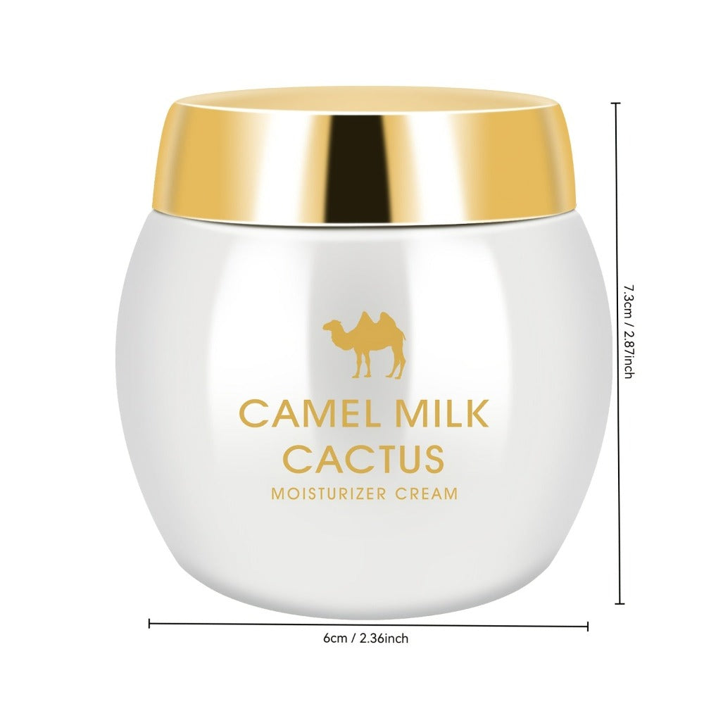 Crema Facial de Leche de Camello y Cactus | Nutrición Duradera, Reafirmante, Hidratante Adecuada para Piel Seca, Sensible y Mate | Contiene Aloe Vera, Retinol, Porcelana, Escualano de Origen Vegetal