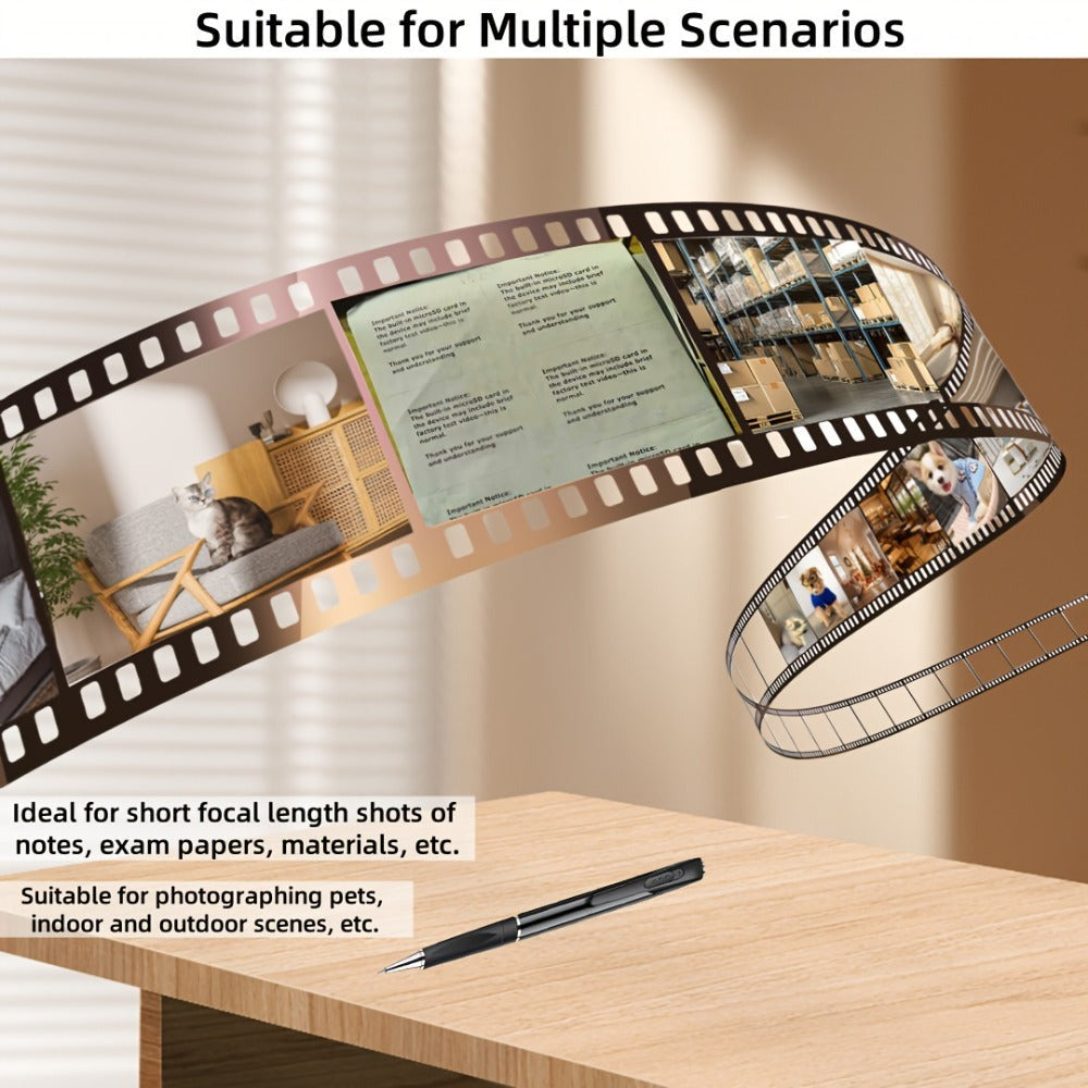 Cámara WIFI en Forma de Bolígrafo con Detección de Movimiento - Cámara 1080P, Dispositivo para Grabación de Exámenes, Lente 100°, Control Remoto por APP, Compatible con Tarjeta de Memoria 256GB y Batería 250mAh