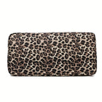 Maleta moderna con estampado de leopardo y amplio espacio, con compartimento separado para zapatos, correa de hombro ajustable, ideal para el gimnasio, yoga y escapadas de fin de semana, así como actividades de ocio y camping al aire libre