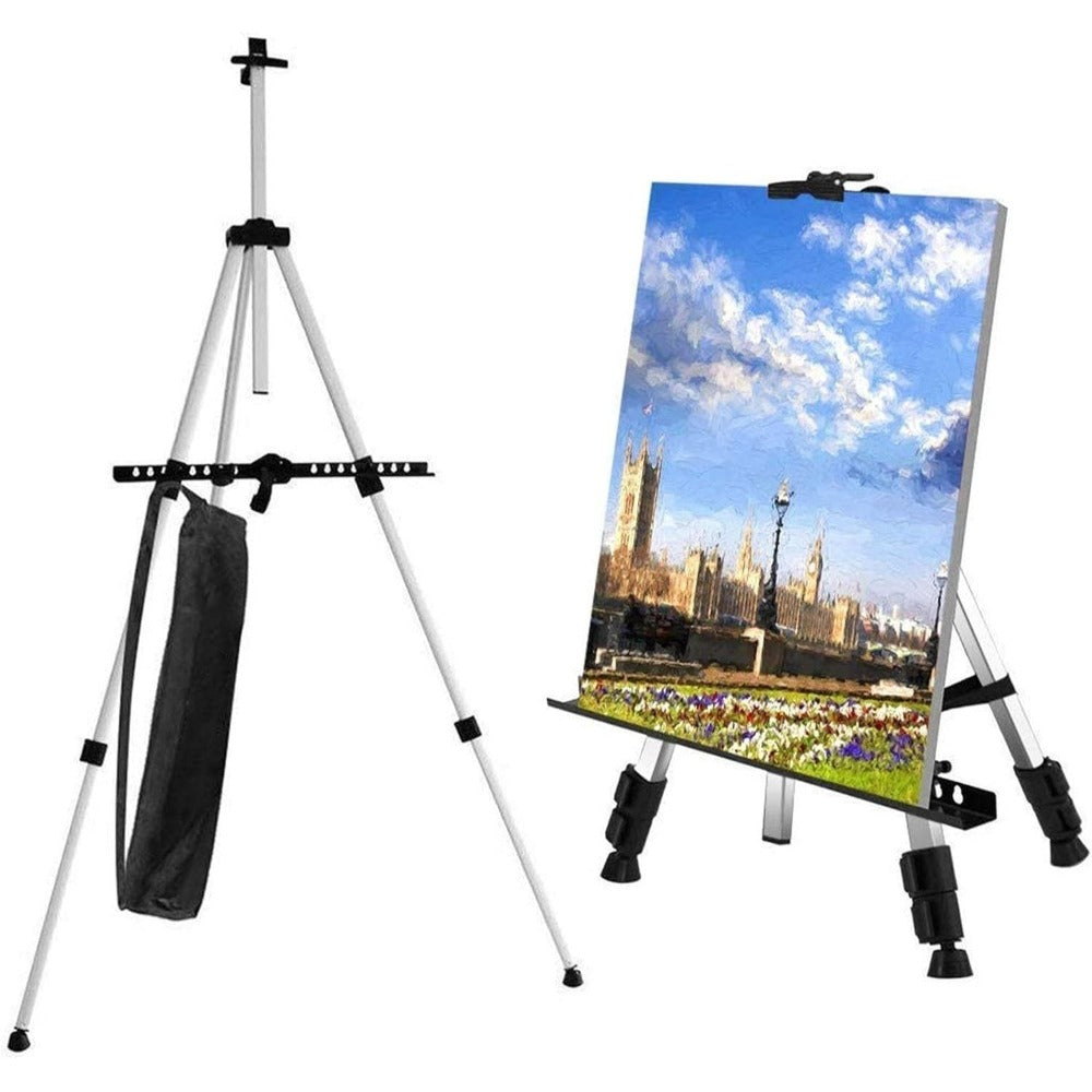 Caballete de Pintura Plegable y Ajustable de Aluminio – Trípode Telescópico Multifuncional con Bolsa de Transporte – Ligero, Resistente y Portátil
