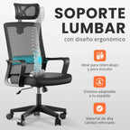 RELAXTY Silla de Oficina Ergonómica – Ajustable y Reclinable con Reposacabezas, Soporte Lumbar, Malla Transpirable y Ruedas 360° | Soporta Hasta 100 kg