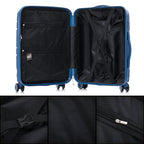 Maleta de cabina de 55x39x21.5cm (46L) de polipropileno - Candado incrustado - 20 pulgadas - RK06 Choco Azul Marino