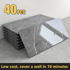Pegatinas de pared con patrón de mármol, 20/40 piezas, efecto mármol 3D autoadhesivas de 60*30 cm, decoración de pared, pegatinas de pared autoadhesivas - Arrancar y pegar, adecuadas para decoración de paredes de sala de estar, cocina, baño, fáciles de cu