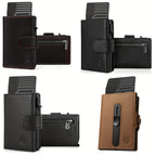 DODENSHA Billetera Antirrobo RFID para Hombre - Tarjetero Emergente de Aluminio de Alta Resistencia con Bolsillo para Monedas y Ventana para Identificación, Capacidad para 8-10 Tarjetas, Billetera Inteligente Delgada, Regalo Premium para Amigos y Familiar