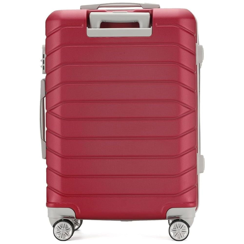 PROVITERA Conjunto de 4 maletas rígidas de ABS con estuche de belleza, maleta con asa telescópica y ruedas fáciles de rodar, carrito con cerradura y candado de código, equipaje de mano con diseño moderno ultra resistente