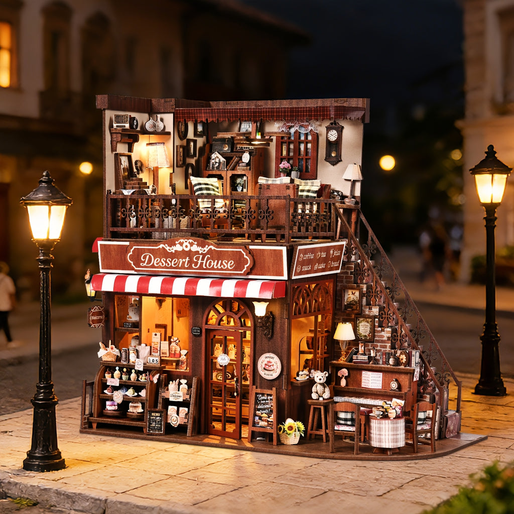 Rompecabezas 3D, Casa de Muñecas DIY, Rincón de Libros de Madera 3D, Kit de Miniatura de Rincón de Libros, Casa Adorno de Muñeca, Hecho a Mano y Ensamblado, Mini Casa, Decoración de Estantería, Regalo de San Valentín, Regalo de Halloween, Regalo de Navida