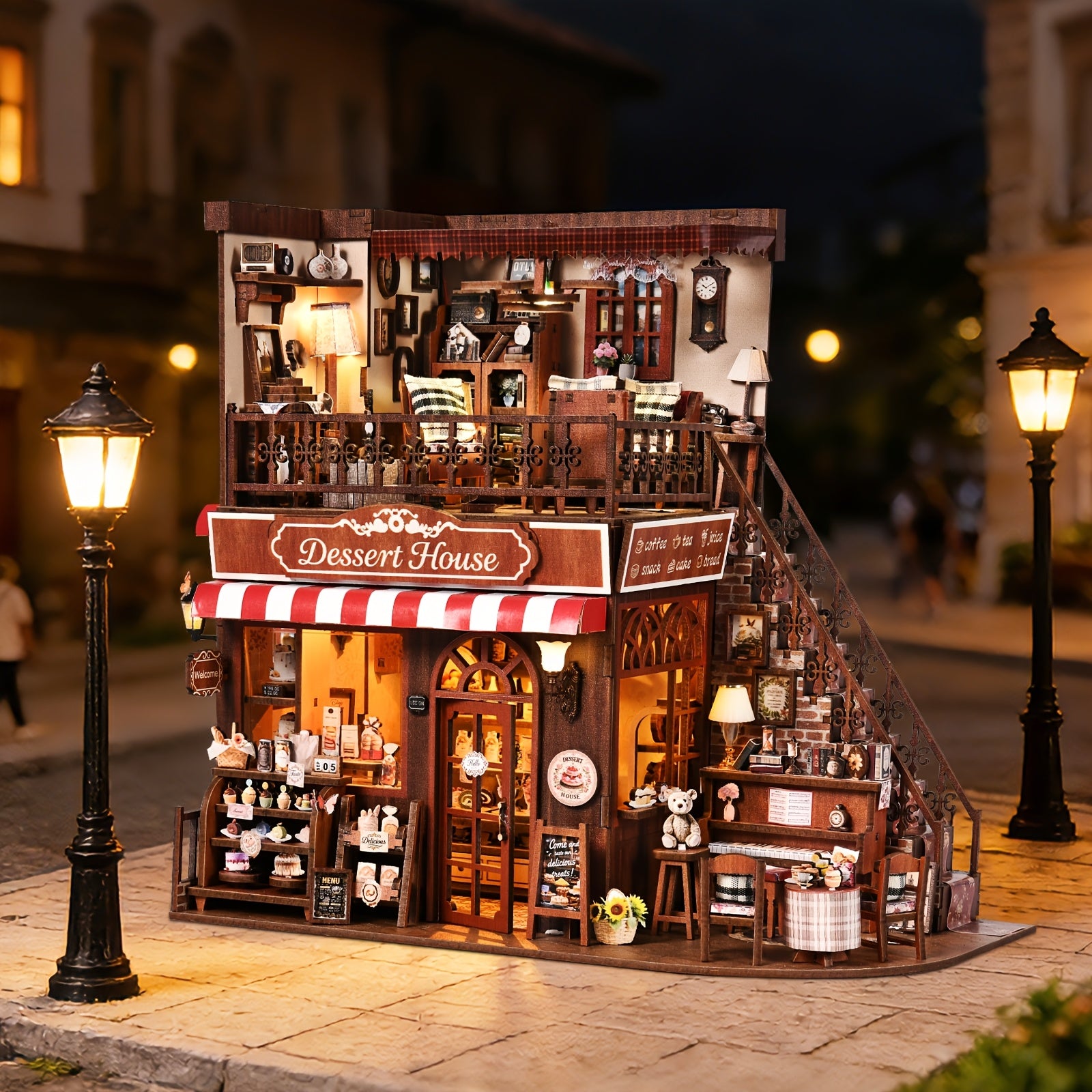 Rompecabezas 3D, Casa de Muñecas DIY, Rincón de Libros de Madera 3D, Kit de Miniatura de Rincón de Libros, Casa Adorno de Muñeca, Hecho a Mano y Ensamblado, Mini Casa, Decoración de Estantería, Regalo de San Valentín, Regalo de Halloween, Regalo de Navida