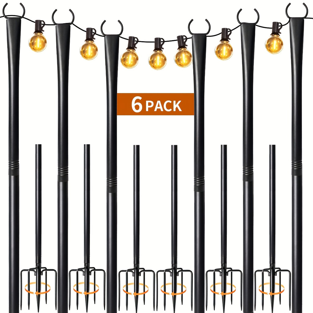 Postes metálicos para guirnaldas | Patio jardín fiestas y decoración