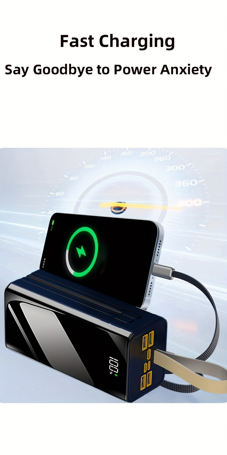 Power bank para carga durante viajes y uso diario | 80000mAh y 30W