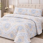Colcha Bouti Microfibra Reversible Estampada – Colcha Verano y Entretiempo Ligera y Transpirable, Acolchado Pinsónico para Todas las Estaciones, Sin Fundas de Almohada