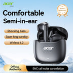 Auriculares Bluetooth | [Producto oficial auténtico de Acer] Auriculares inalámbricos TWS OHR617 con graves profundos, sonido estéreo, batería de