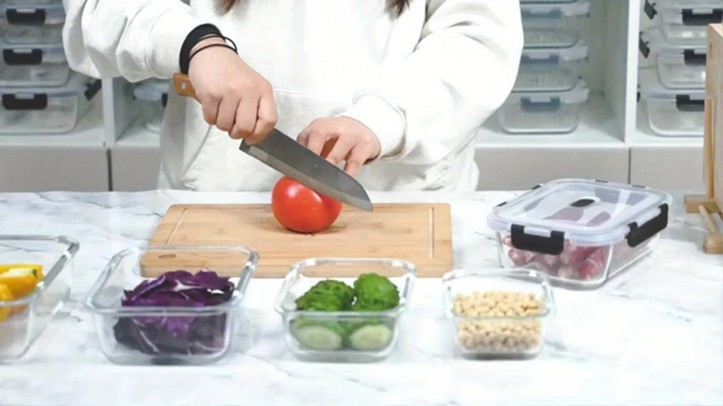 Contenedores Herméticos para Alimentos con Tapas - 6 Piezas de 1040 ml y 6 Piezas de 800 ml, Recipientes de Vidrio para Preparación de Comidas, Contenedores Reutilizables, Recipientes de Vidrio con Tapas, Contenedores para Alimentos
