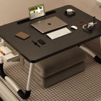 Mesa plegable multifunción para cama y sofá con portavasos, 60×40×28 cm, mesa auxiliar con atril para leer en la cama, bandeja multifunción para ordenador, libros, trabajo y estudio en casa (con cajón / sin cajón)