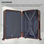 Kono ABS+PC Maleta Extra Grande de 32 Pulgadas, Diseño Horizontal Esculpidor, Equipaje Rígido con Ruedas y Mango Telescópico