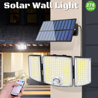 Luz solar LED con sensor de movimiento 4pcs | Para jardín, patio, garaje y seguridad exterior