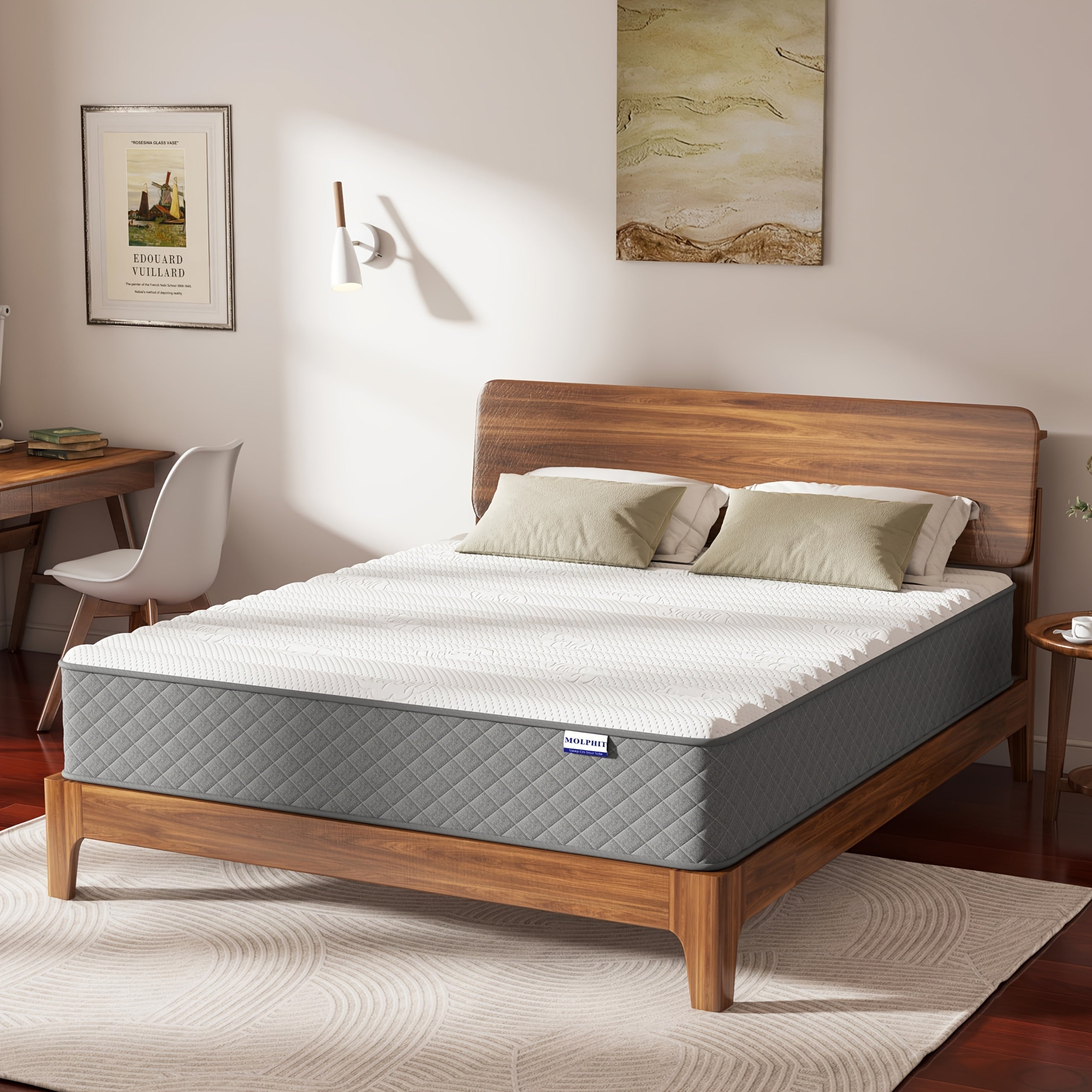 Colchón 140 x 200 cm - Dureza H3, colchón híbrido de muelles ensacados y espuma viscoelástica en caja para soporte máximo y alivio de presión, colchón de cama