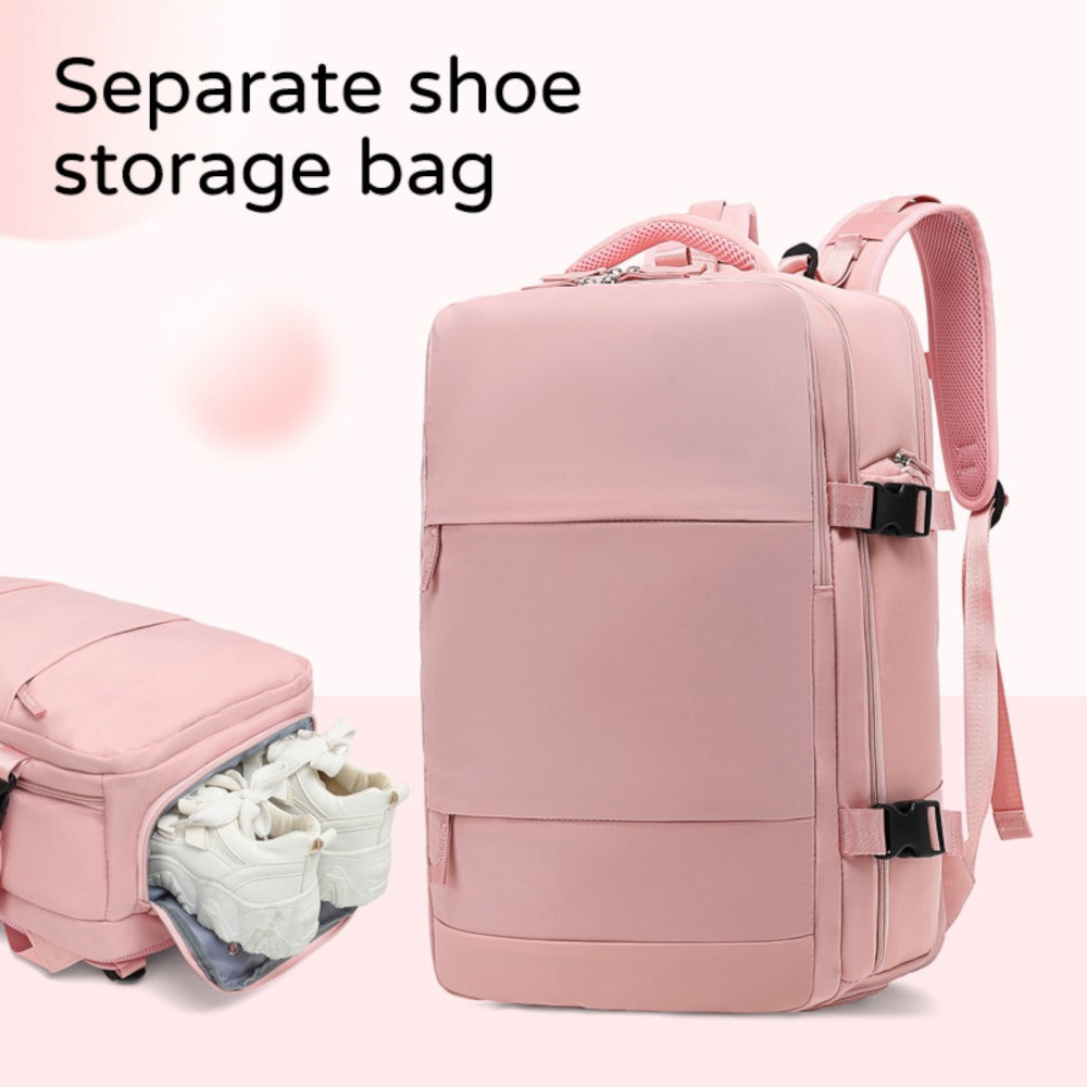 Mochila de Viaje para Cabina de Avion 45x30x20 para Vuelo Barato Equipaje de Mano y Espaciosa con Compartimento para Zapatos y Mochila Antirrobo Multifuncional para Viajes 2210.