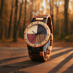 LeeEv Fashion Relojes Clásicos de Madera Ligera para Mujer en Colores Mezclados, Reloj Analógico de Cuarzo Grabado en Madera Colorida Hecho a Mano para Mujer y Regalo