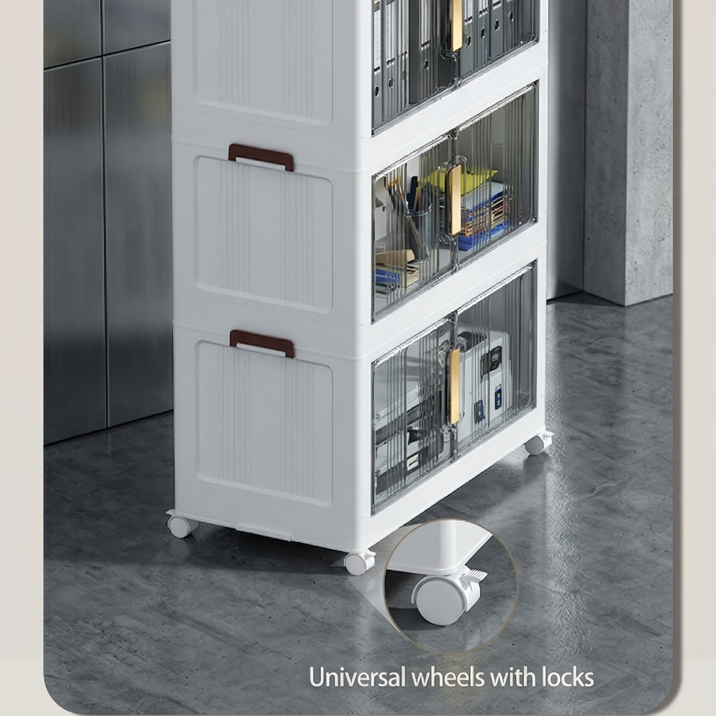 Armario plegable de almacenamiento con ruedas 88 cm plegable | Oficina, cocina y dormitorio