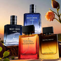 Fragancia para hombre - Perfume unisex 55ml*2 + 55ml*2, 4 botellas de perfume con notas de base cálidas ambaradas moscadas y amaderadas, aroma de larga duración, diseño de perfume de lujo, regalo de Navidad, Día de San Valentín, Año Nuevo, cumpleaños.